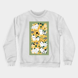 Polka Purradise: Feline Dot Delight Crewneck Sweatshirt